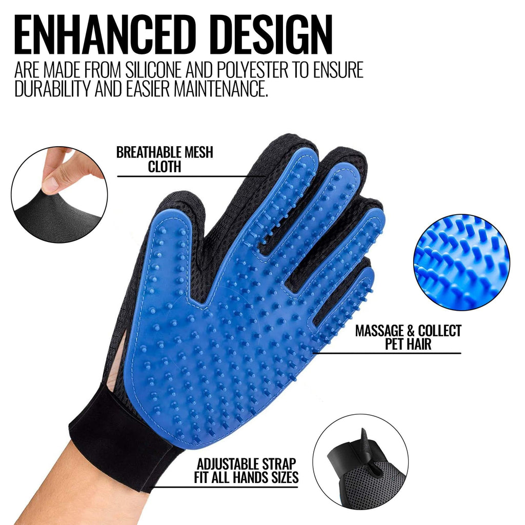Guantes Removedores de Pelo para Mascotas – Cepillo de Baño y Masaje (Par)