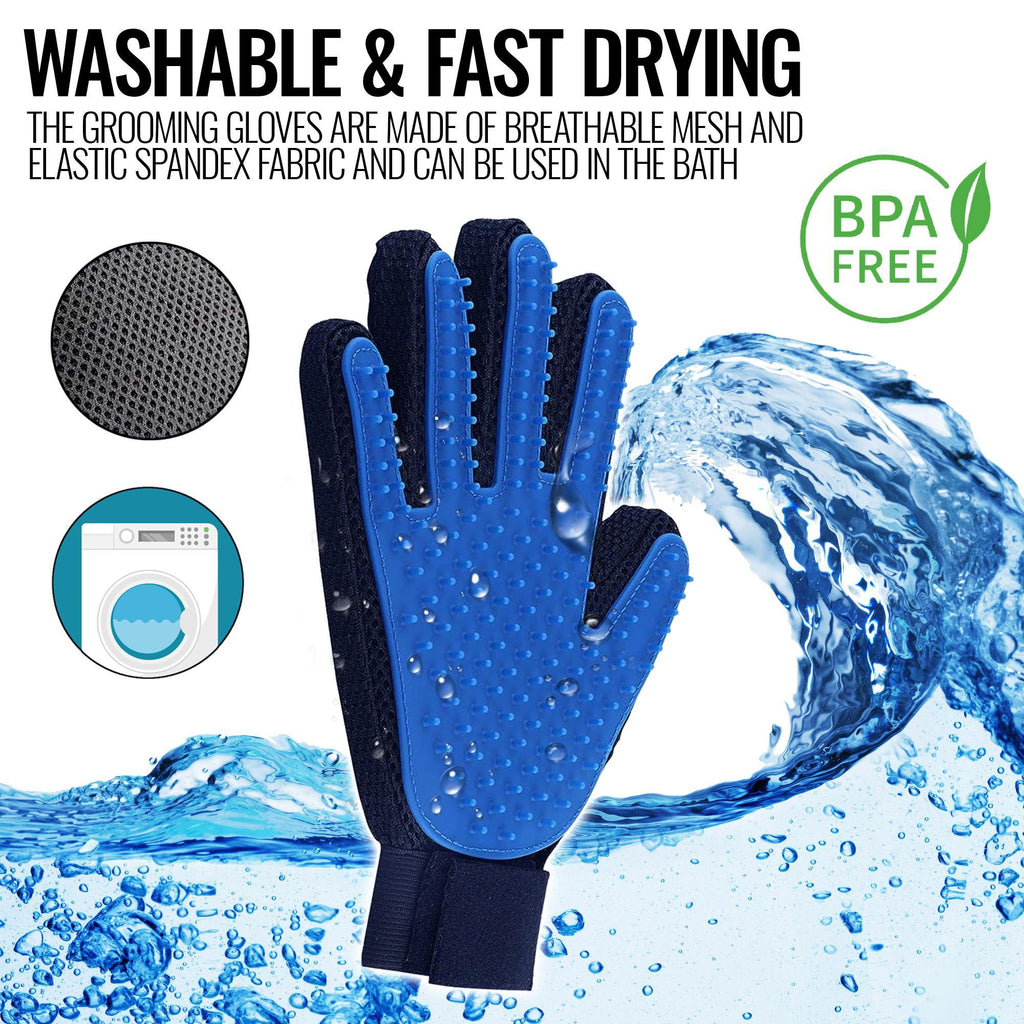 Guantes Removedores de Pelo para Mascotas – Cepillo de Baño y Masaje (Par)