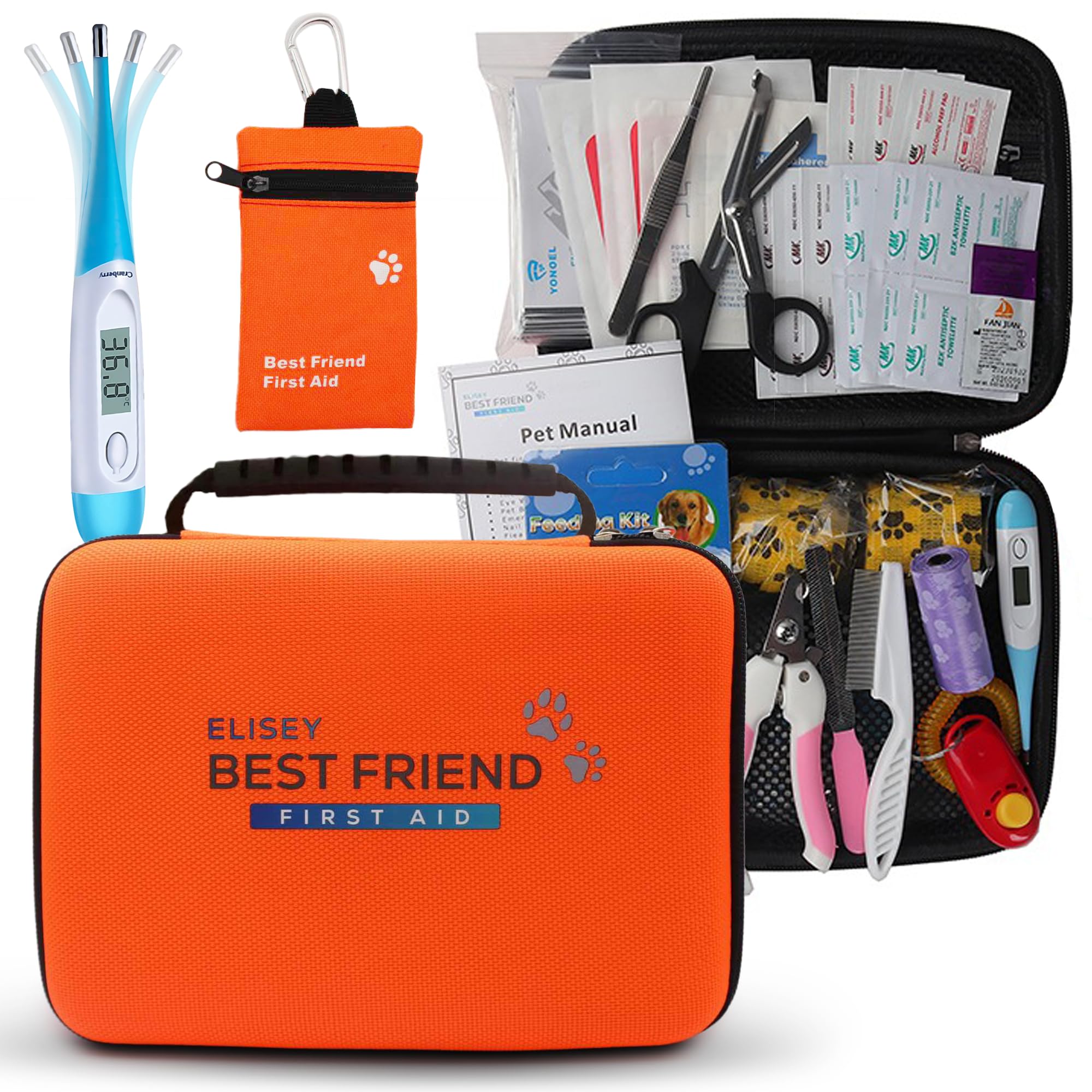 Elisey Pet First Aid Kit for Dogs, Cats & Rabbits | Emergency Kit for Travel & Home