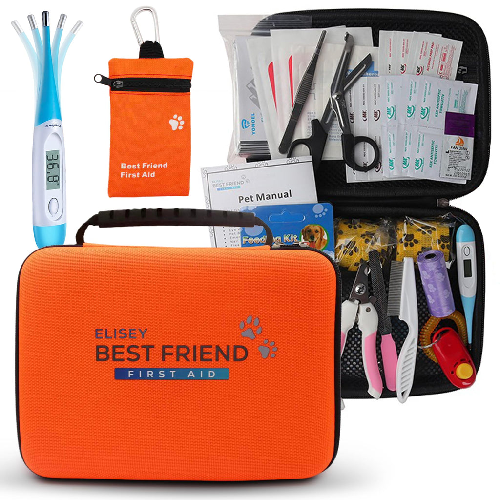 Elisey Pet First Aid Kit for Dogs, Cats & Rabbits | Emergency Kit for Travel & Home