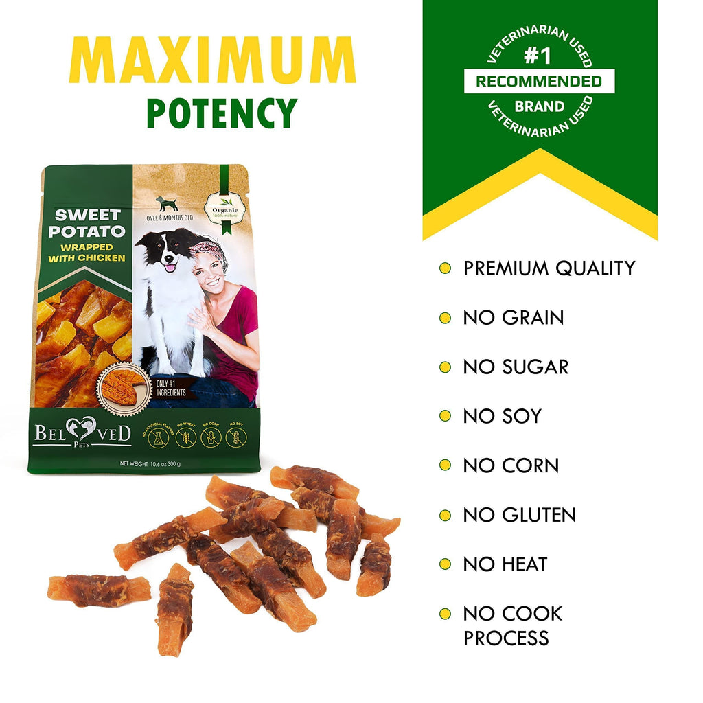 Batata Envuelta en Pollo para Perros | Masticable Natural Sin Granos | Snack Saludable